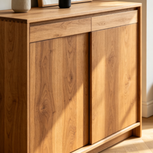Modern Oak Entryway Storage Cabinet